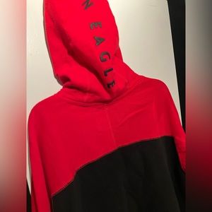 American Eagle l Red And Black Pullover Hoodie